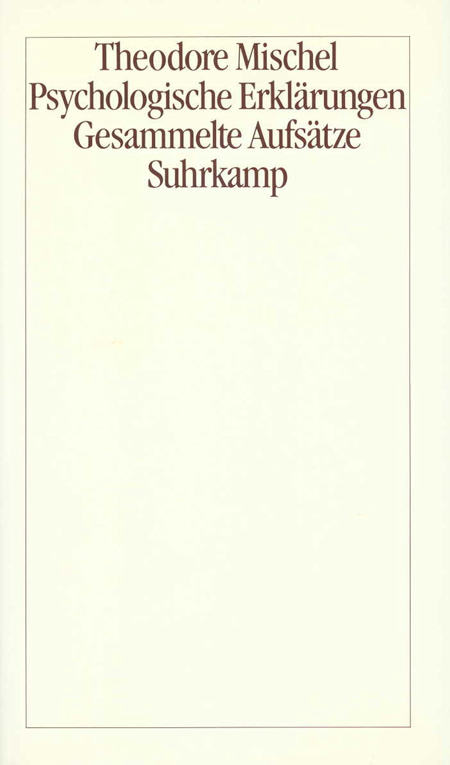 Psychologische Erklärungen Contemporary literature