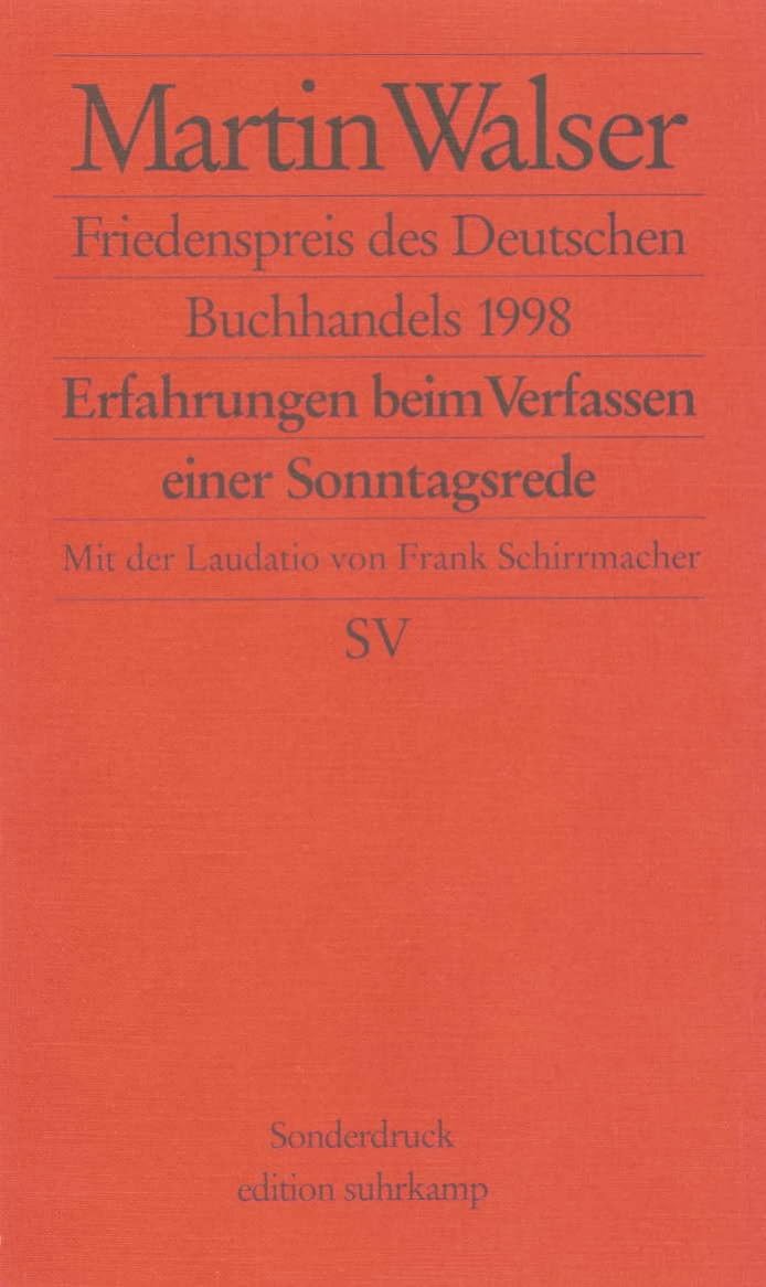 Erfahrungen beim Verfassen einer Sonntagsrede Contemporary literature