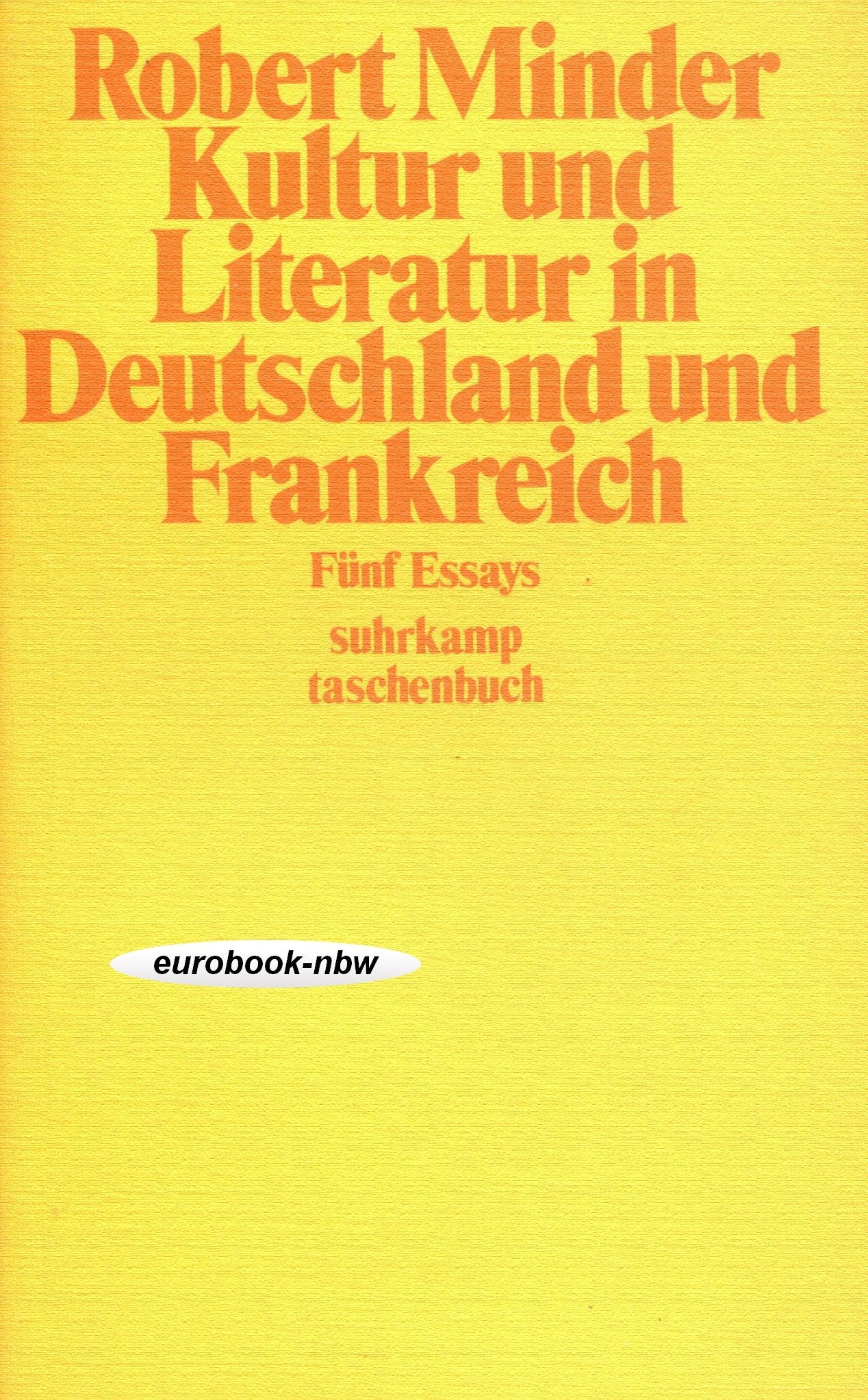 Kultur und Literatur in Deutschland und Frankreich. Fünf Essays (st, 397) General education
