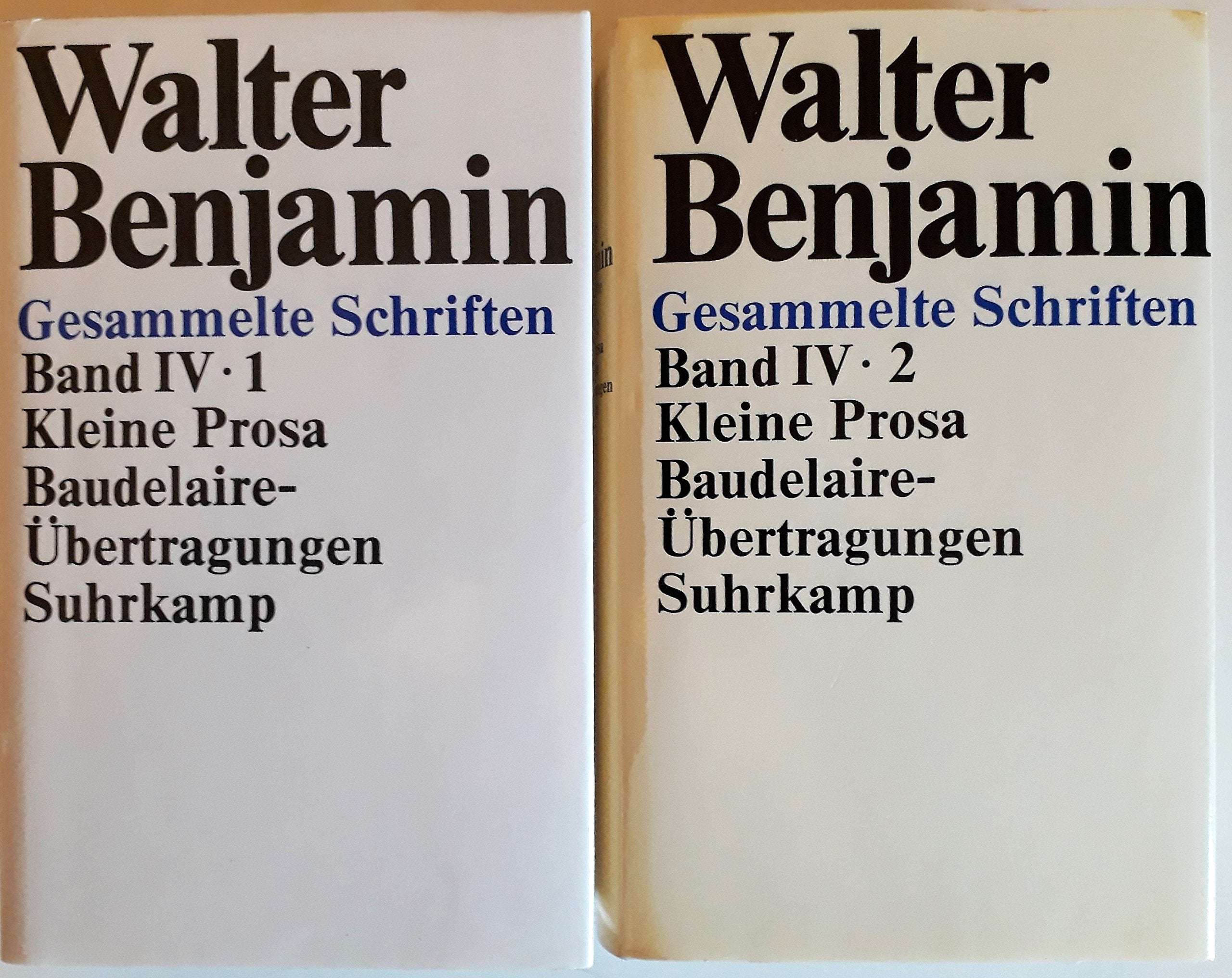 Gesammelte Schriften IV. Kleine Prosa. Baudelaire-Übertragungen. In 2 Teilbänden Books