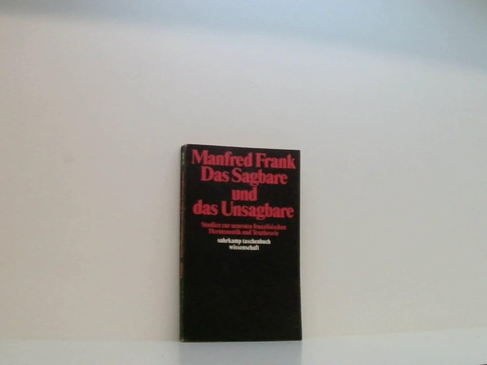 Das Sagbare und das Unsagbare : Studien zur neuesten französischen Hermeneutik und Texttheorie. Philosophy