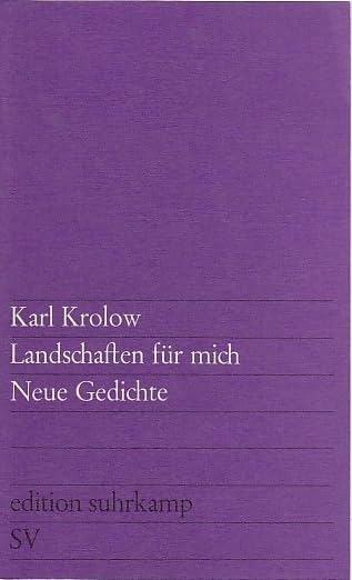 Landschaften für dich: Neue Gedichte (edition suhrkamp) Books