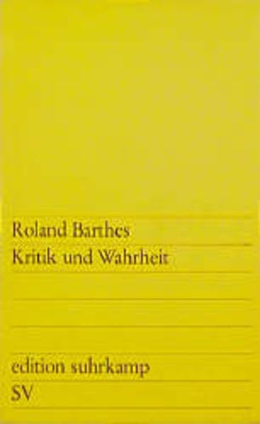 Kritik und Wahrheit (edition suhrkamp) Philosophy