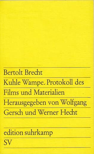 Kuhle Wampe. Protokoll des Films und Materialien Books