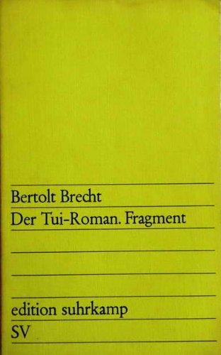 Der Tui-Roman: Fragment (edition suhrkamp) Learning & Reference