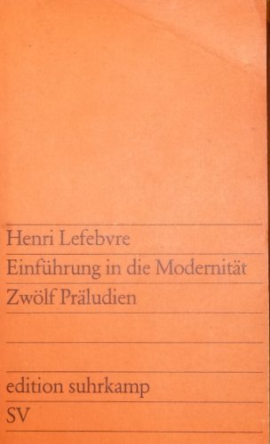 Einführung in die Modernität (edition suhrkamp) Philosophy
