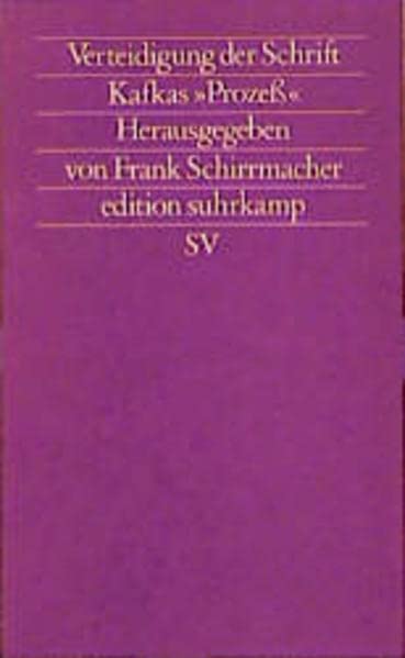 Verteidigung der Schrift. Kafkas "Prozeß" Art & Literature
