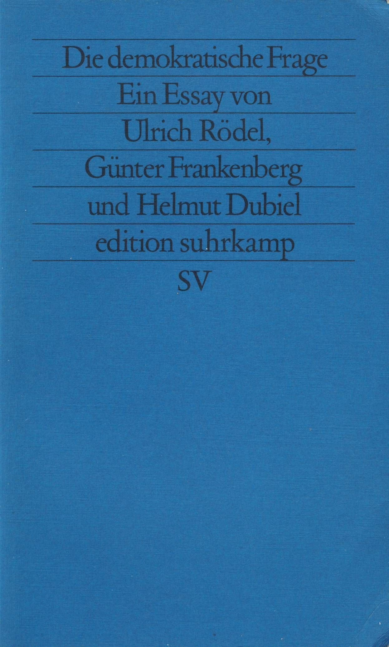 Die demokratische Frage (edition suhrkamp) Professional & Reference Books