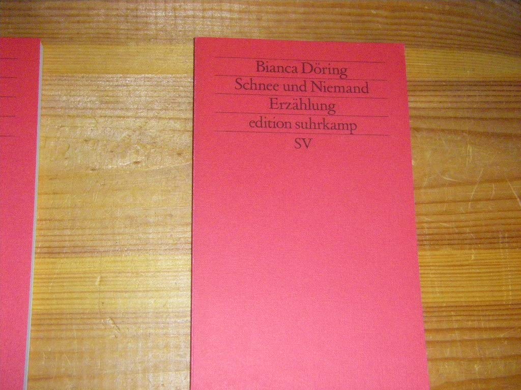 Schnee und Niemand: Erzählung (edition suhrkamp) Books