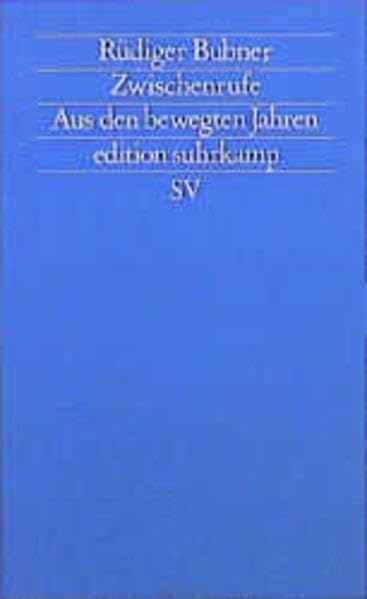 Zwischenrufe. Aus den bewegten Jahren (edition suhrkamp) Philosophy