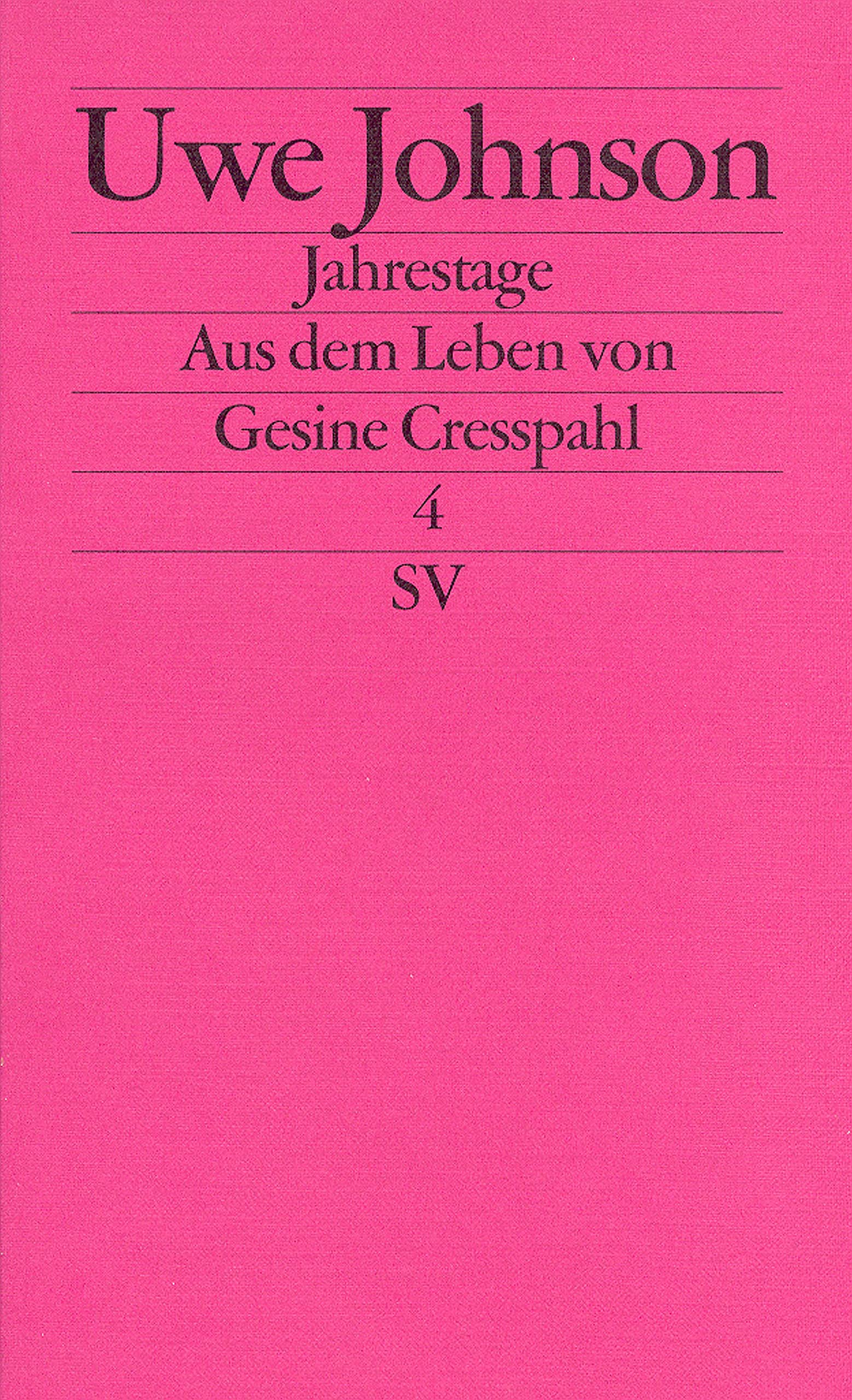 Jahrestage. Aus dem Leben von Gesine Cresspahl Personalities