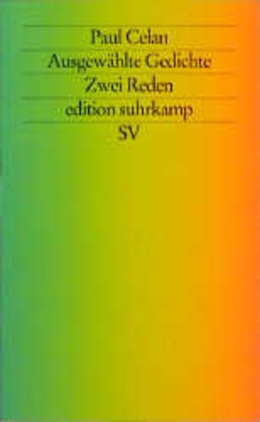 Ausgewählte Gedichte. Zwei Reden: Nachwort von Beda Allemann (edition suhrkamp) Contemporary literature