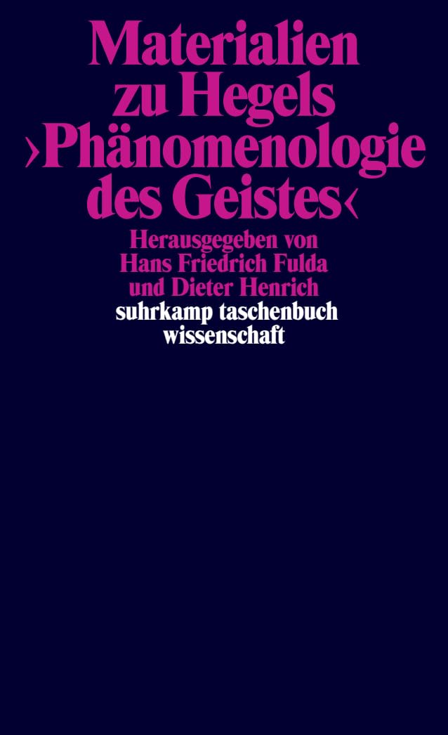 Materialien zu Hegels »Phänomenologie des Geistes« (suhrkamp taschenbuch wissenschaft) Philosophy