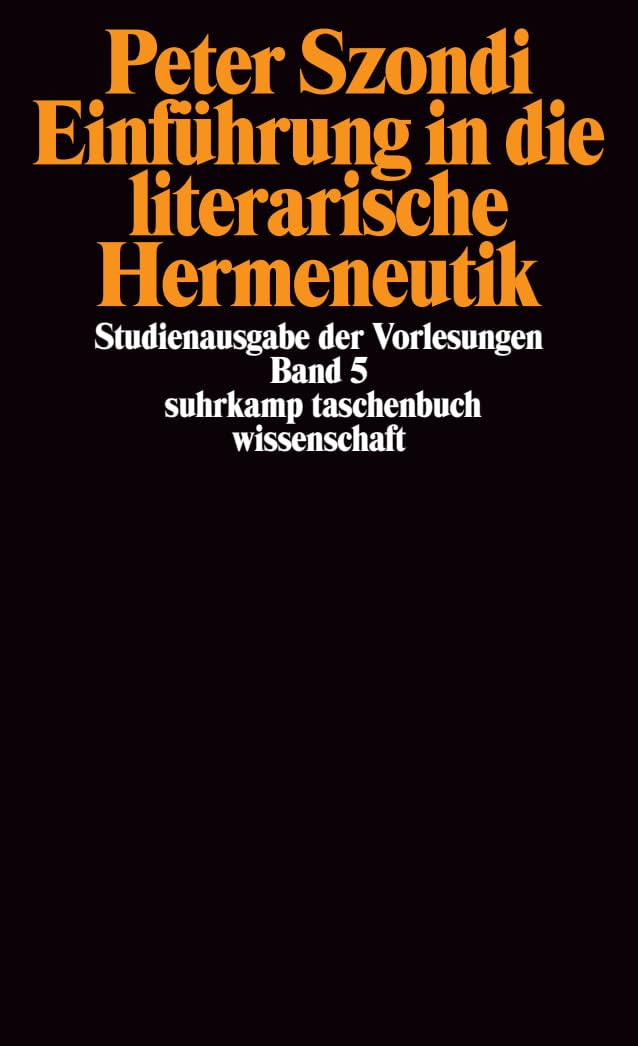 Einführung in die literarische Hermeneutik Contemporary literature