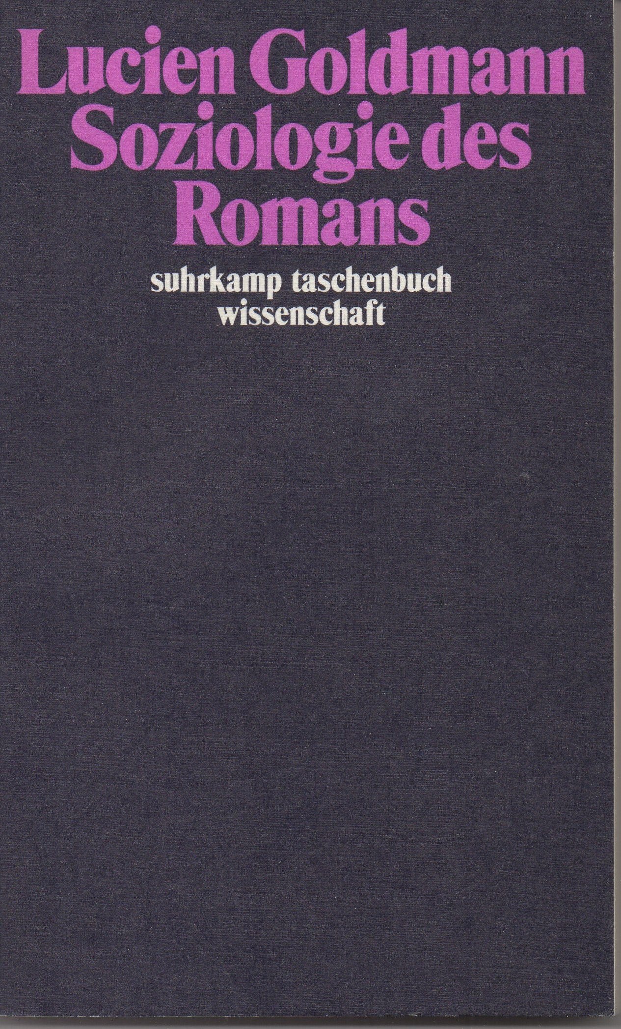 Suhrkamp Taschenbuch Wissenschaft Nr. 470: Soziologie des Romans Books