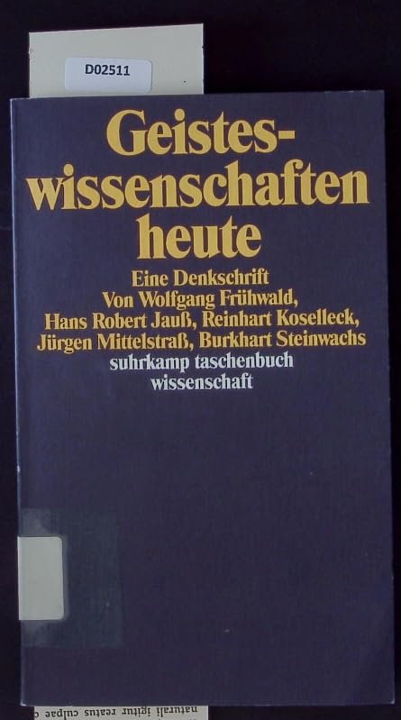 Geisteswissenschaften heute: Eine Denkschrift (suhrkamp taschenbuch wissenschaft) Philosophy
