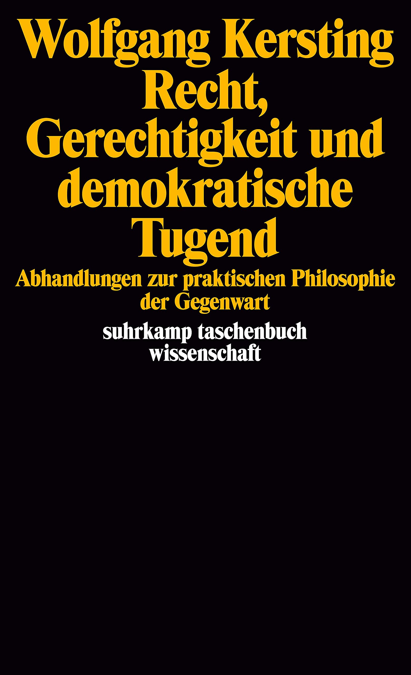 Recht, Gerechtigkeit und demokratische Tugend: Abhandlung zur praktischen Philosophie der Gegenwart (suhrkamp taschenbuch wissenschaft) Law