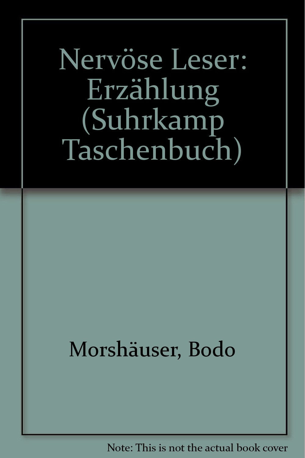 Nervöse Leser: Erzählung (Suhrkamp Taschenbücher) Contemporary literature
