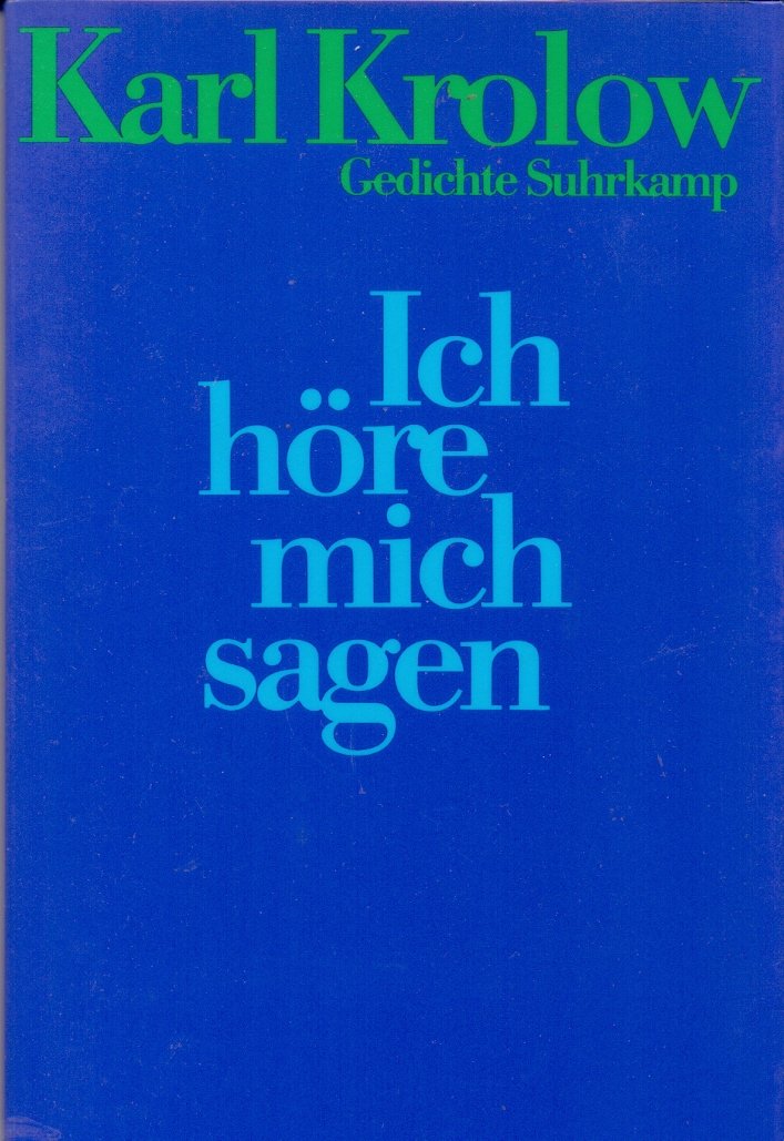 Ich höre mich sagen: Gedichte Poetry