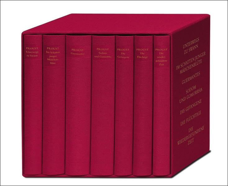 Auf der Suche nach der verlorenen Zeit: Sieben Bände in Pappschuber. Sonderausgabe in Moirépapier gebunden Classics