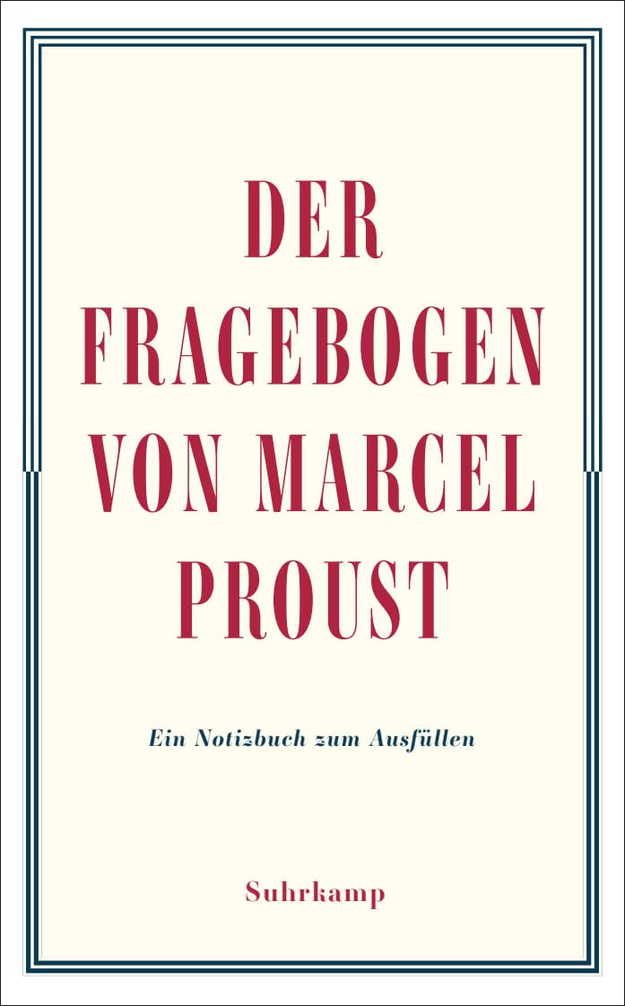 Der Fragebogen von Marcel Proust. Ein Notizbuch zum Ausfüllen Contemporary literature