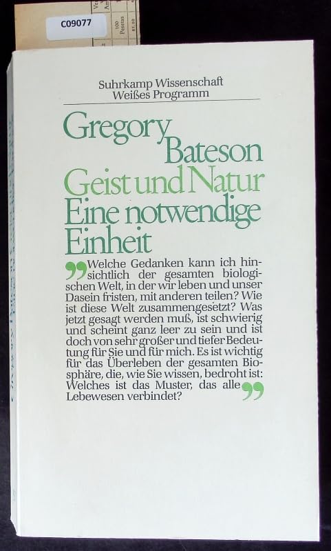 Product Image: Geist und Natur. ( Weißes Programm). Eine notwendige Einheit