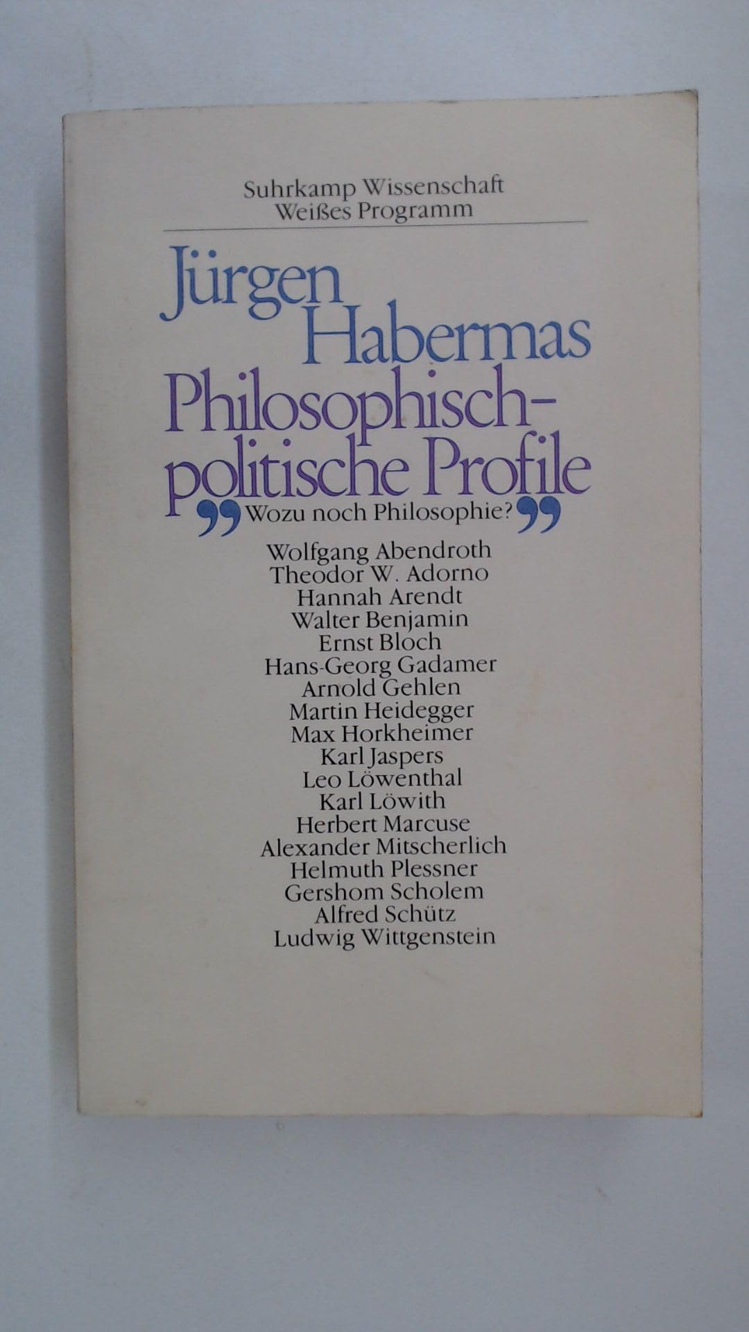 Philosophisch - politische Profile. ( Weißes Programm) Social Sciences
