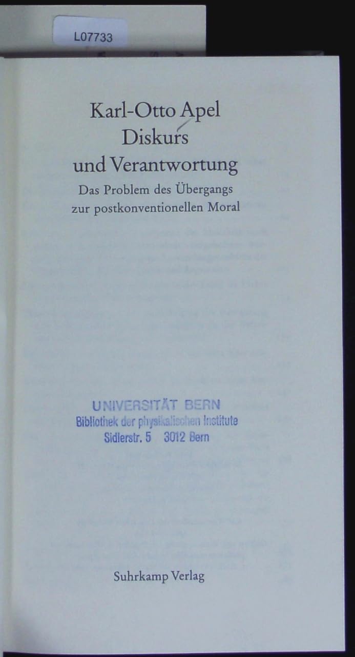 Diskurs und Verantwortung: Das Problem des Übergangs zur postkonventionellen Moral Philosophy