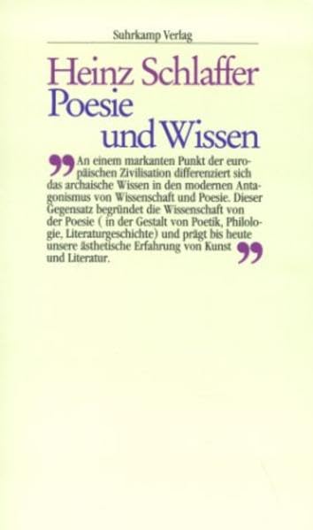 Poesie und Wissen: Die Entstehung des ästhetischen Bewußtseins und der philologischen Erkenntnis Business & Technology