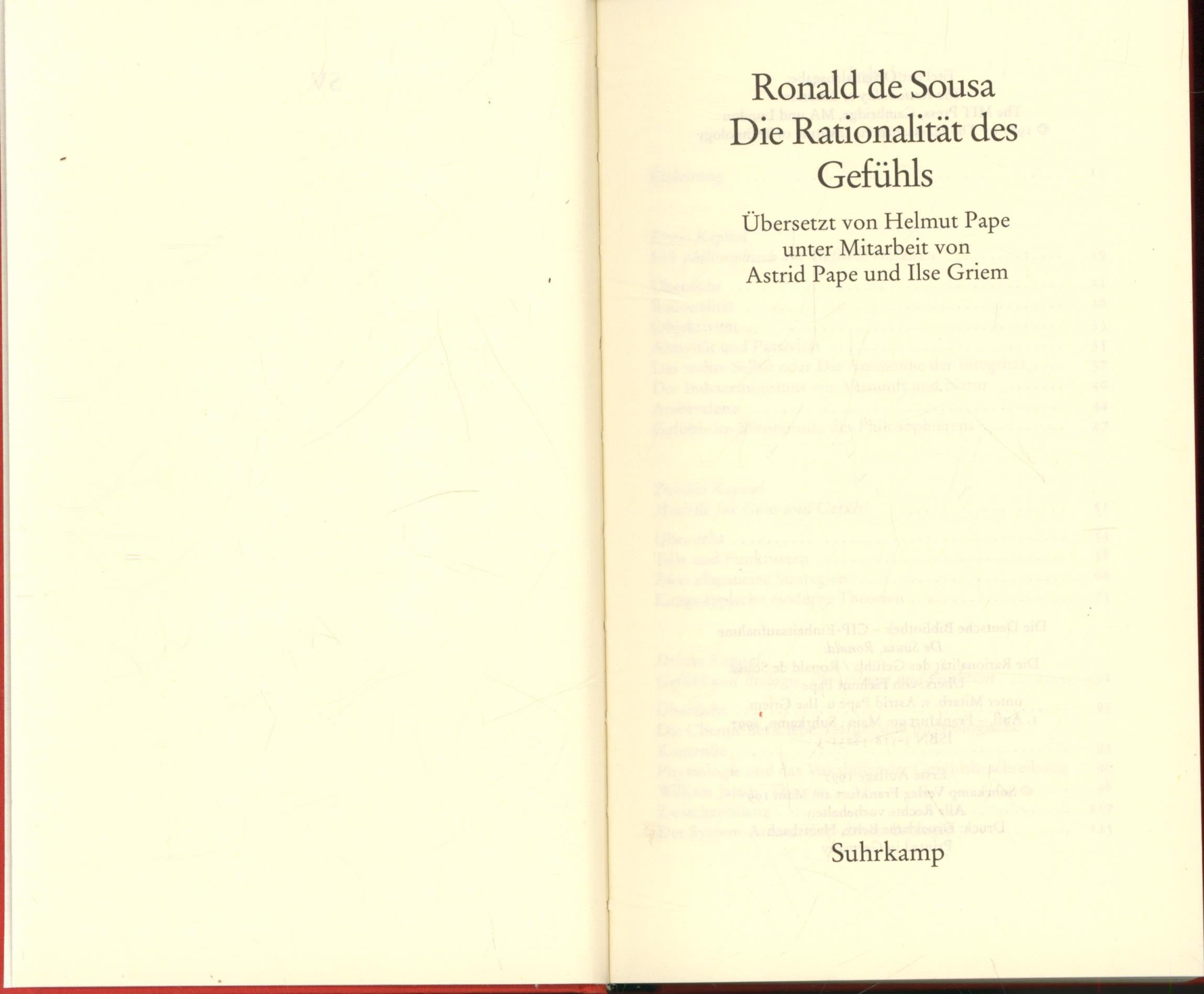 Die Rationalität des Gefühls Social Sciences