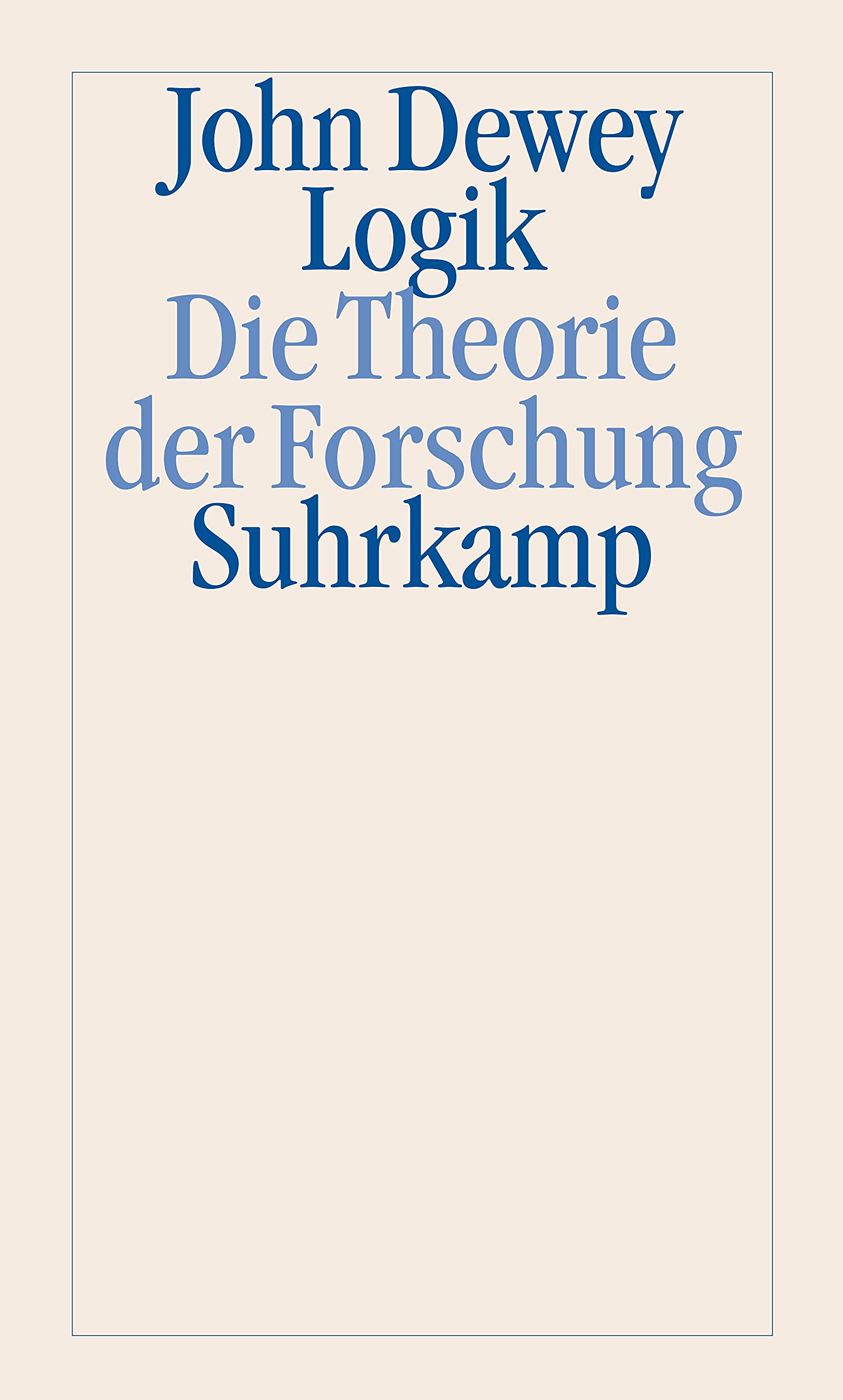 Logik: Theorie der Forschung Philosophy