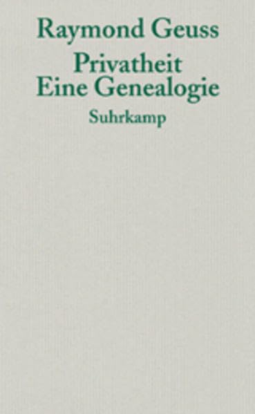 Privatheit: Eine Genealogie Philosophy Books