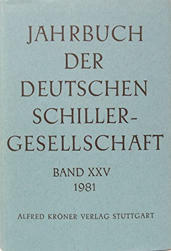 Product Image: Jahrbuch der Deutschen Schillergesellschaft; Bd. XXV.