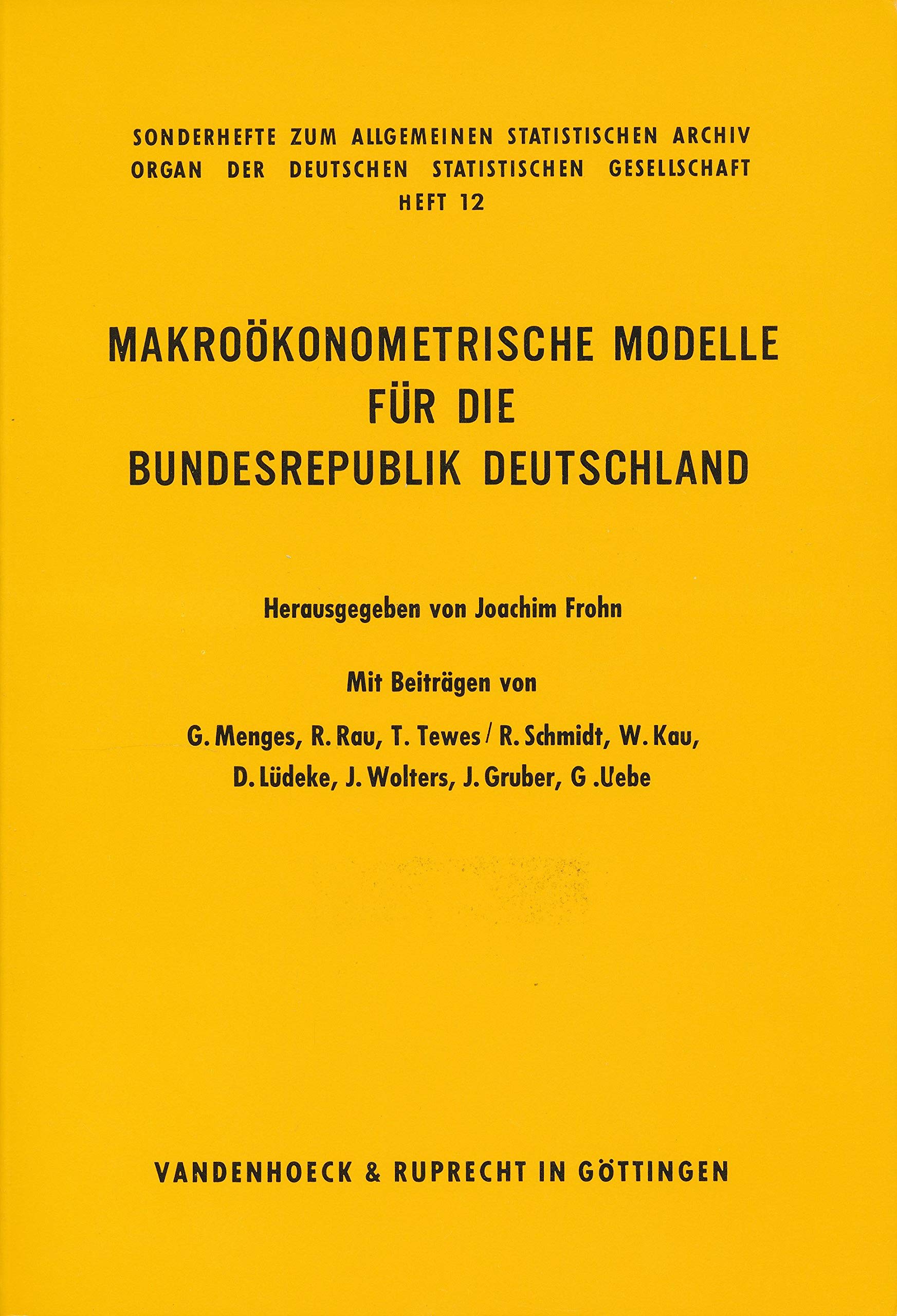 Makroökonometrische Modelle für die Bundesrepublik Deutschland Books