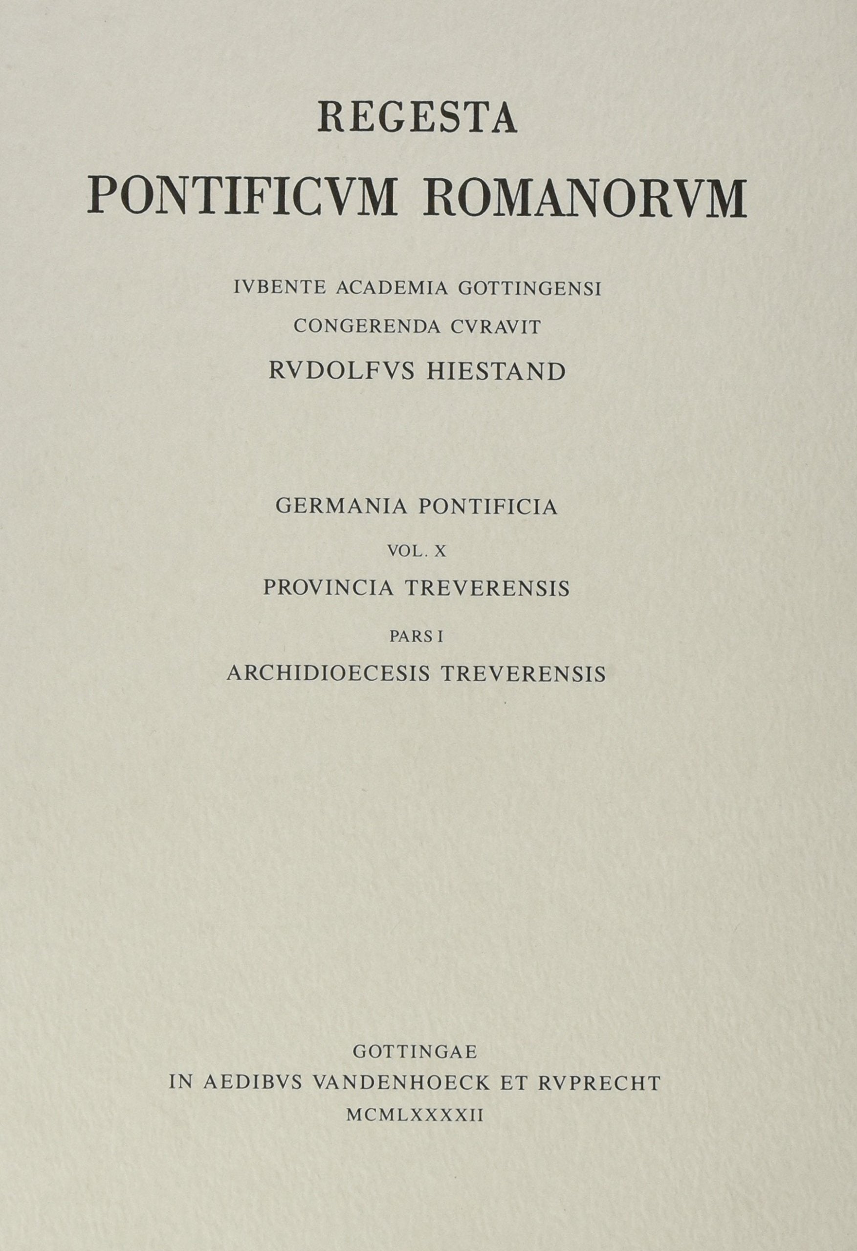 Regesta Pontificum Romanorum iubente Academia Gottingensi congerenda. Germania Pontificia: Regesta Pontificium Romanorum iubente Academia Gottingensi ... Pontificum Romanorum. Germania Pontificia) Film, Art & Culture
