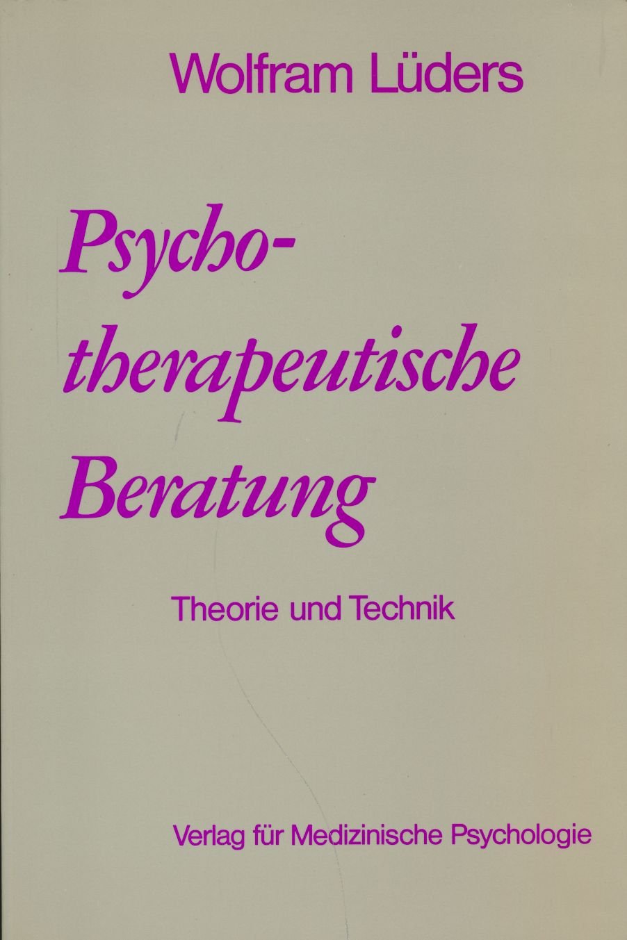 Lueders,Psychotherap.Beratung Psychology Books