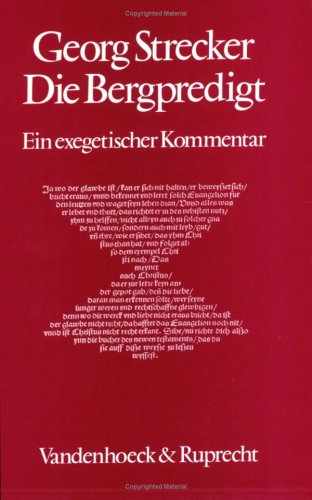 Product Image: Die Bergpredigt: Ein exegetischer Kommentar