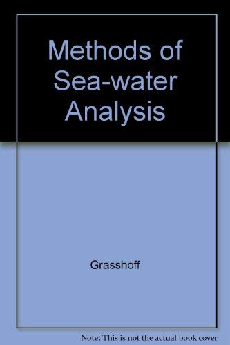 Methods of Sea-water Analysis Business, Finance & Career Books