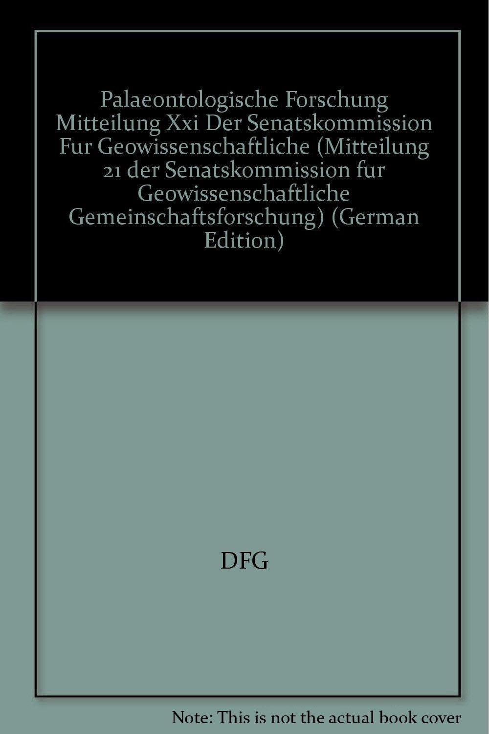 Geowissenschaften: Mitteilung XXI (DFG-Publikationen) Business & Technology