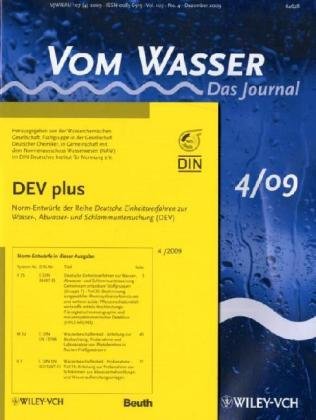 DEV plus: Norm-Entwürfe der Reihe Deutsche Einheitsverfahren zur Wasser-, Abwasser- und Schlammuntersuchung (DEV) 4/2009 Natural Sciences