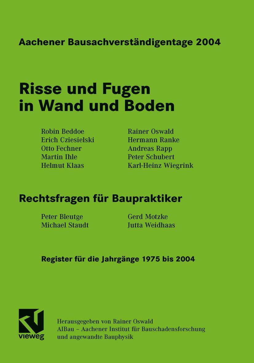 Product Image: Aachener Bausachverständigentage 2004