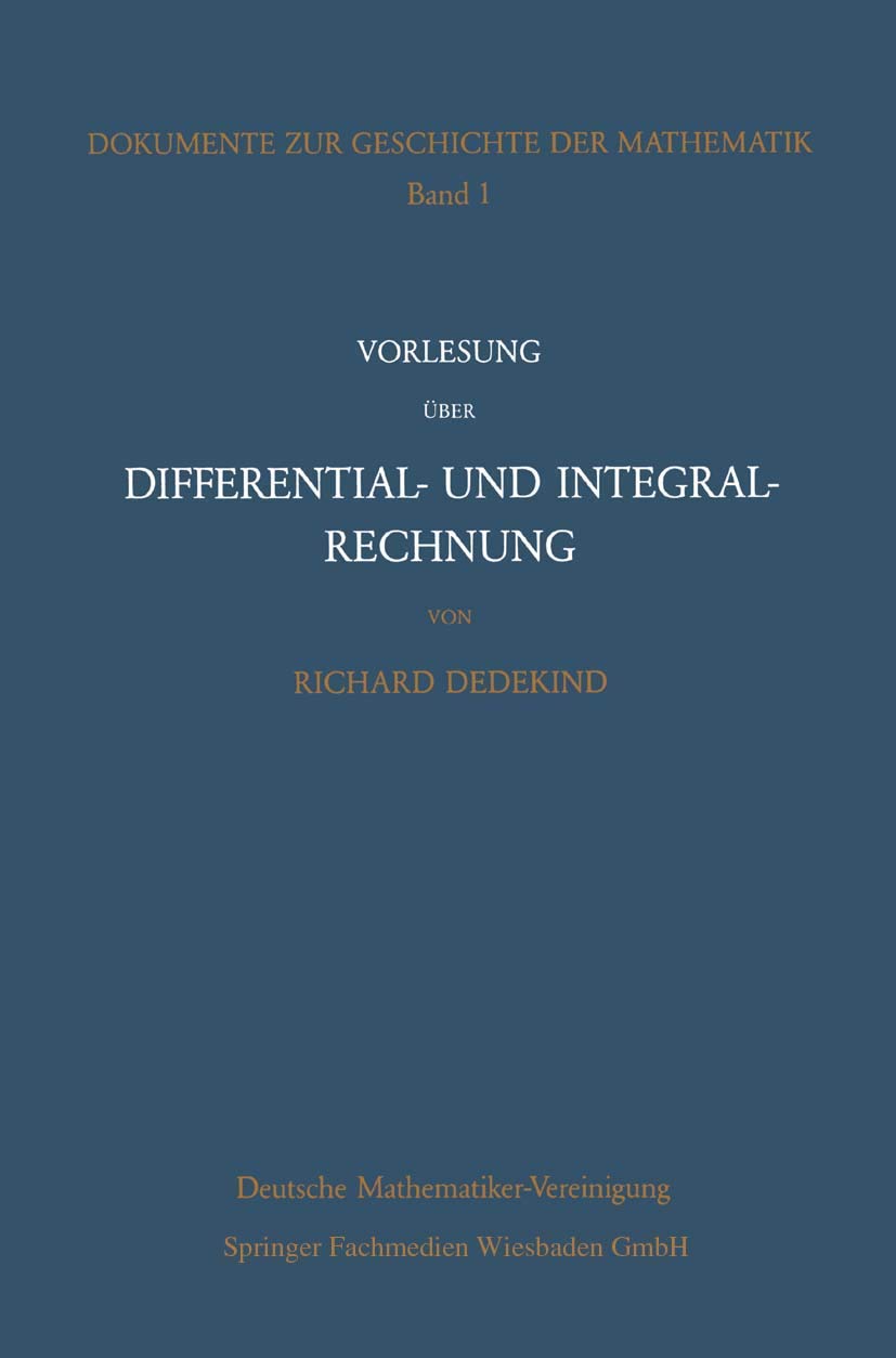 Vorlesung über Differential- und Integralrechnung 1861/62 Mathematics
