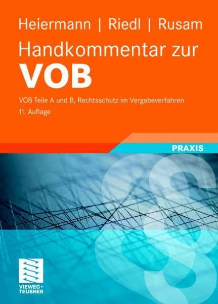Handkommentar zur VOB: VOB Teile A und B Rechtsschutz im Vergabeverfahren Law