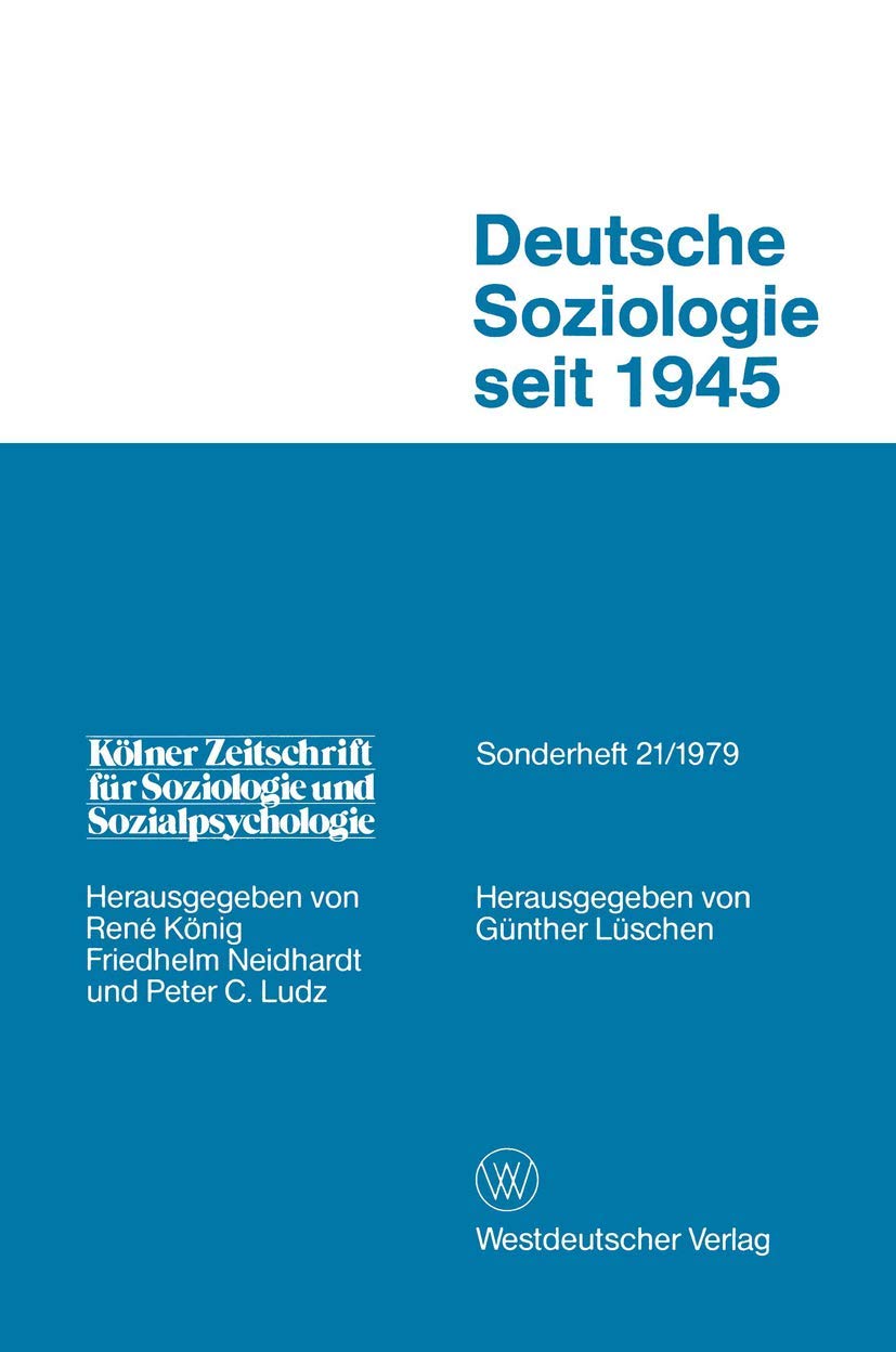 Deutsche Soziologie Seit 1945 book
