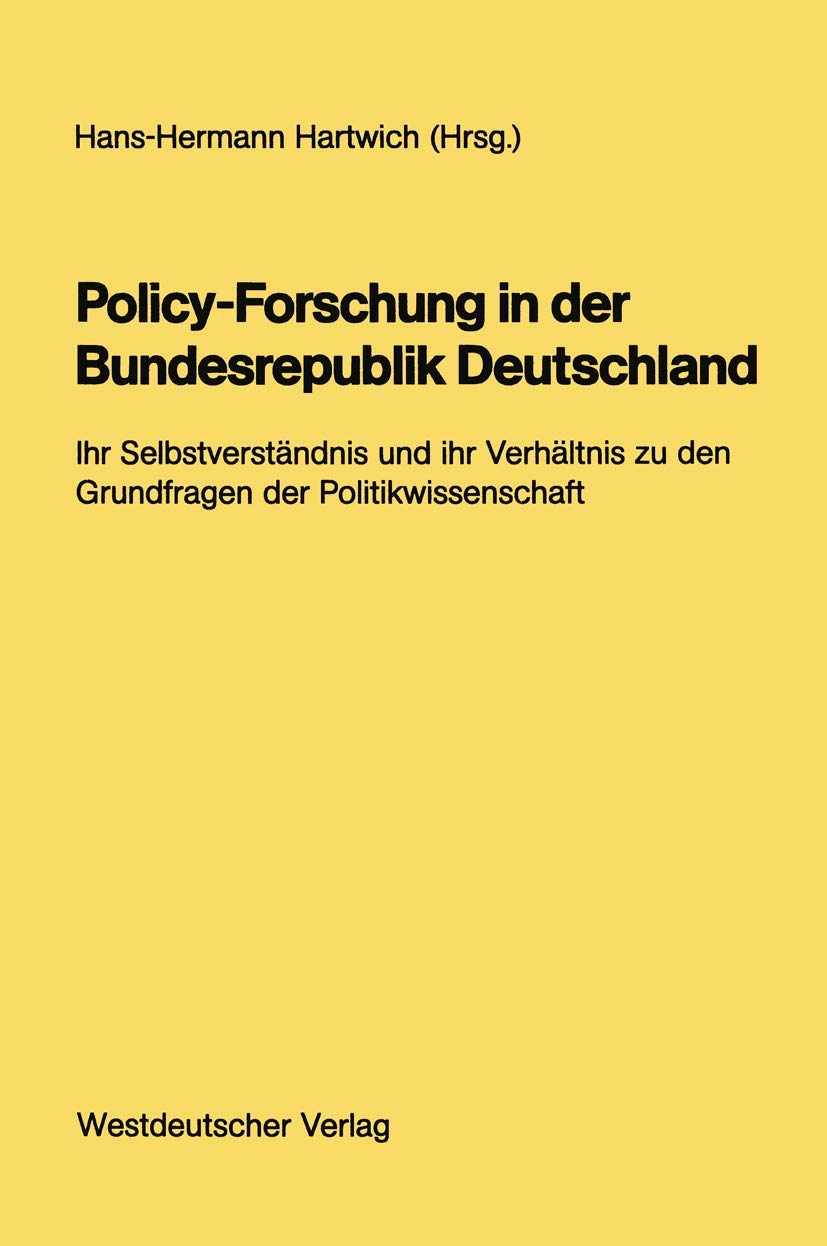 Policy-Forschung in der Bundesrepublik Deutschland book
