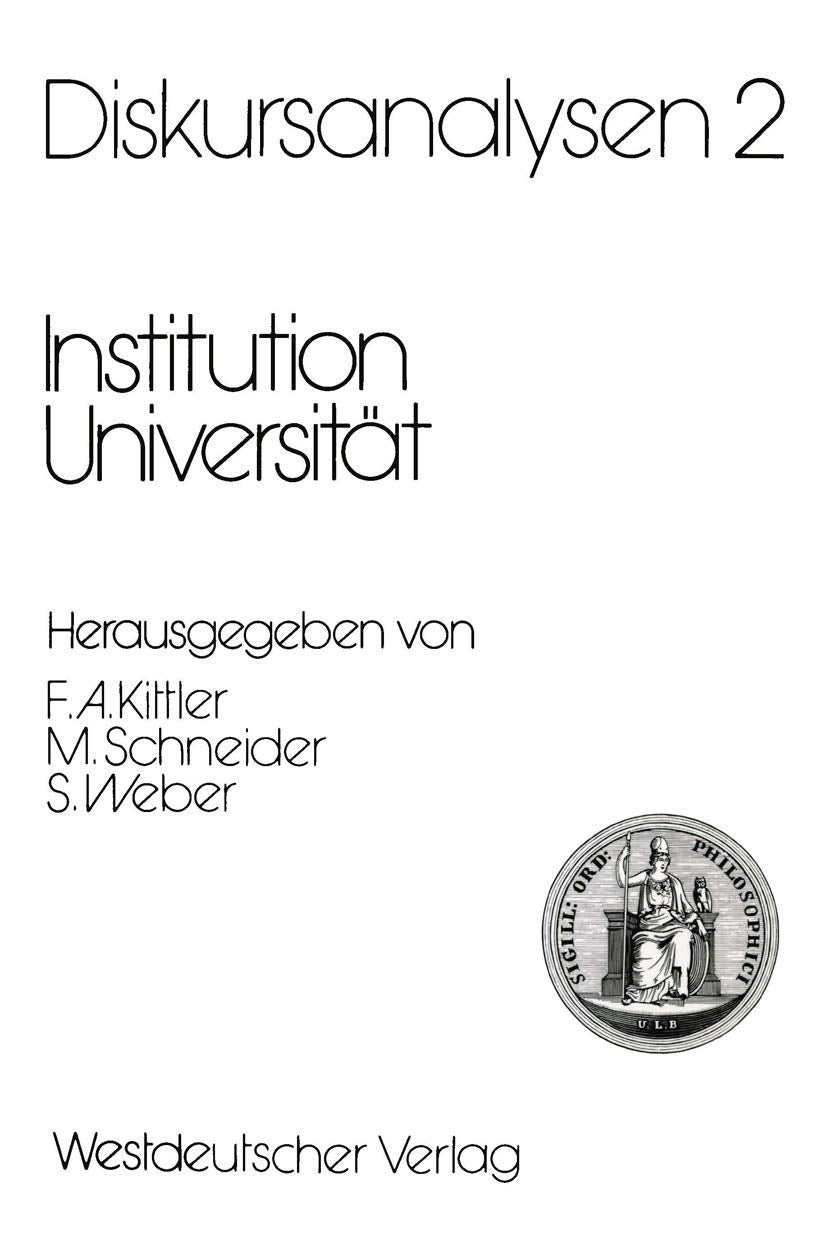Diskursanalysen, Bd.2, Institution Universität Law