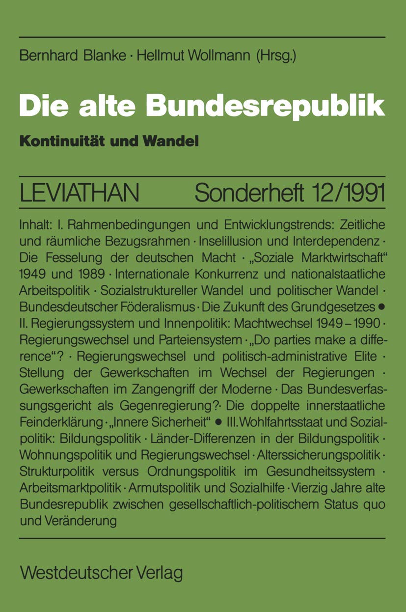 Die alte Bundesrepublik: Kontinuität und Wandel (Leviathan Sonderhefte) Law