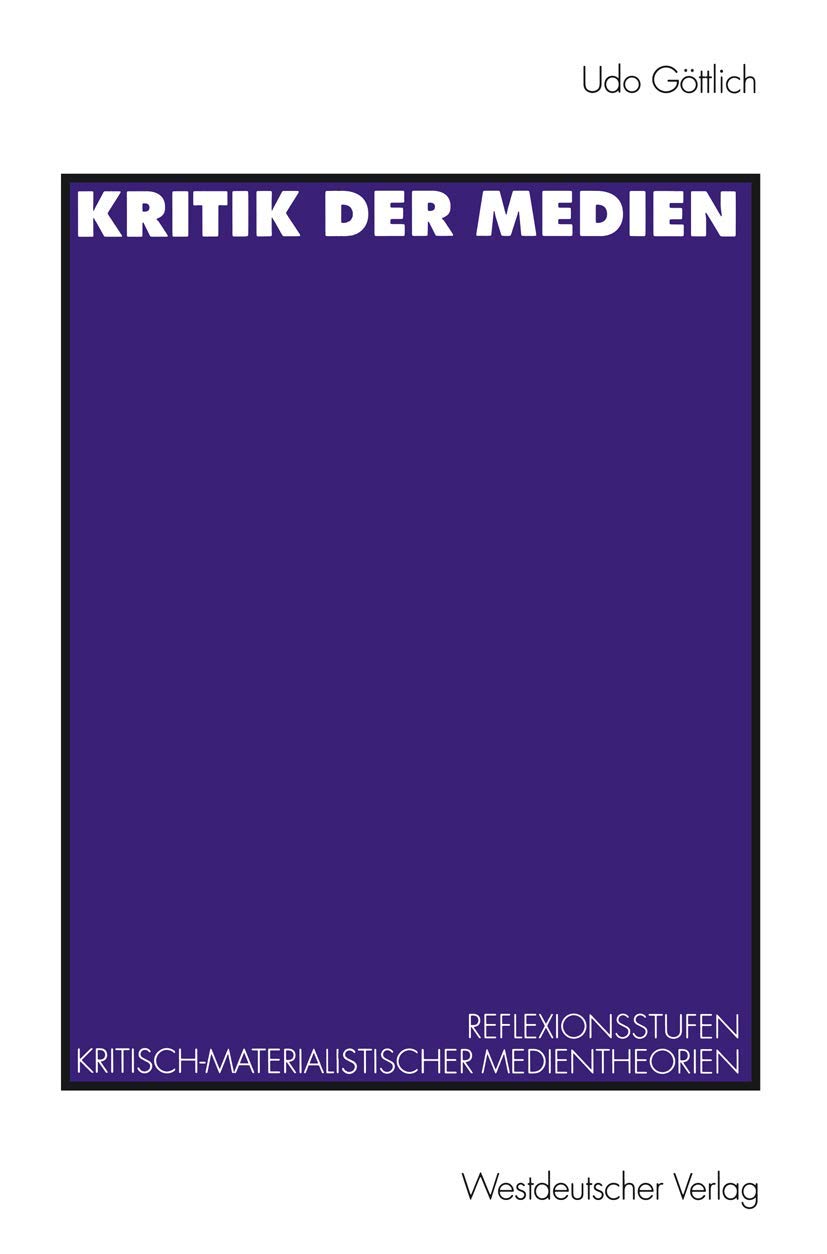 Product Image: Kritik der Medien