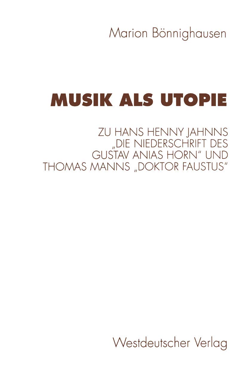 Musik als Utopie book