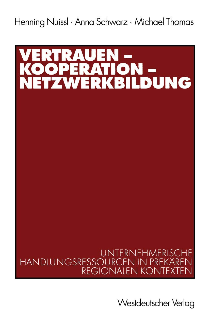Product Image: Vertrauen - Kooperation - Netzwerkbildung